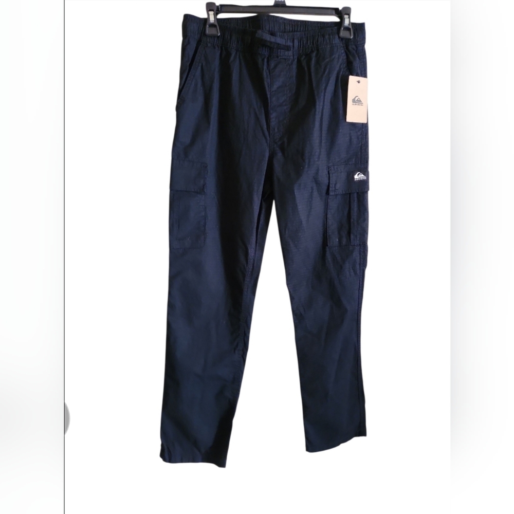 Quicksilver Boys Pull-on Beach Cargo Pants Black New With Tags!